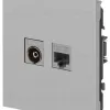 Розетка Эра Arktik 16-3110-03 комбинированная RJ45+TV алюминий Б0070496 Б0070496 - 2