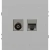Розетка Эра Arktik 16-3110-03 комбинированная RJ45+TV алюминий Б0070496 Б0070496 - 1
