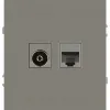 Розетка Эра Arktik 16-3110-07 комбинированная RJ45+TV титан Б0070500 Б0070500 - 1