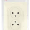 Розетка Эра Arktik 16-2107-02 без заземления двойная 2X2P 16А-250В слоновая кость Б0071682 Б0071682 - 4