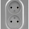 Розетка Эра Arktik 16-2107-03 без заземления двойная 2X2P 16А-250В алюминий Б0071683 Б0071683 - 1