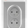 Розетка Эра Arktik 16-2107-03 без заземления двойная 2X2P 16А-250В алюминий Б0071683 Б0071683 - 4