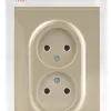 Розетка Эра Arktik 16-2107-04 без заземления двойная 2X2P 16А-250В шампань Б0071684 Б0071684 - 4