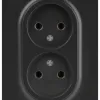 Розетка Эра Arktik 16-2107-05 без заземления двойная 2X2P 16А-250В антрацит Б0071685 Б0071685 - 1