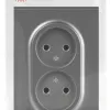 Розетка Эра Arktik 16-2107-06 без заземления двойная 2X2P 16А-250В графит Б0071686 Б0071686 - 4