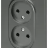 Розетка Эра Arktik 16-2107-06 без заземления двойная 2X2P 16А-250В графит Б0071686 Б0071686 - 2
