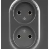 Розетка Эра Arktik 16-2107-06 без заземления двойная 2X2P 16А-250В графит Б0071686 Б0071686 - 1