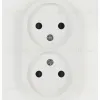 Розетка Эра Arktik 16-2107-08 без заземления двойная 2X2P 16А-250В белый матовый Б0071688 Б0071688 - 1