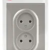 Розетка Эра Arktik 16-2107-07 без заземления двойная 2X2P 16А-250В титан Б0071687 Б0071687 - 4