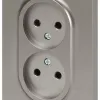Розетка Эра Arktik 16-2107-07 без заземления двойная 2X2P 16А-250В титан Б0071687 Б0071687 - 2