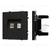 Розетка компьютерная двойная софт-тач черный оникс Arlight SCT-MPC2-SFPL-BK (2хRJ-45, CAT6) 054313(1) 054313(1) - 1