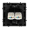 Розетка компьютерная двойная софт-тач черный оникс Arlight SCT-MPC2-SFPL-BK (2хRJ-45, CAT6) 054313(1) 054313(1) - 2