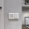 Комплект механизма 1-кл выключателя с самовозвратом с подсветкой 3200K ALFA Серебро глянец QUANT Ambrella Volt MA402050 (AP4020, VM113, G11Y) MA402050 - 2
