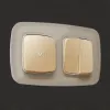 Комплект механизма 1-кл выключателя с самовозвратом с подсветкой 5600K OMEGA Шампань QUANT Ambrella Volt MO602055 (OP6020, VM113, G14W) MO602055 - 3