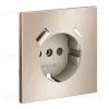 Накладка для розетки с заземлением и защитными шторками с USB A+C S70 Metal (платина) Voltum VLSM001010 VLSM001010 - 1