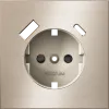 Накладка для розетки с заземлением и защитными шторками с USB A+C S70 Metal (платина) Voltum VLSM001010 VLSM001010 - 7