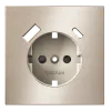 Накладка для розетки с заземлением и защитными шторками с USB A+C S70 Metal (платина) Voltum VLSM001010 VLSM001010 - 6