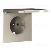 Накладка для розетки с заземлением защитными шторками и крышкой S70 Metal (никель) Voltum VLSM000811 VLSM000811 - 3