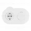 Круглая розетка двойная (двухпостовая) с/з и шторками Arte Milano SET08-2-41-1x2 white SET08-2-41-1x2 white - 1