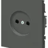Розетка Эра Arktik 16-2106-06 без заземления 2P 16А-250В графит Б0071678 Б0071678 - 2