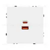 USB Розетка тип A+C софт-тач белый кварц Arlight SCT-MUAC-SFPL-FC-WH (65W, QC3) 054316(1) 054316(1) - 2