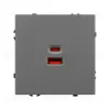 USB Розетка тип A+C софт-тач серый базальт Arlight SCT-MUAC-SFPL-FC-GR (65W, QC3) 054319(1) 054319(1) - 3