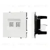 Розетка компьютерная двойная софт-тач белый кварц Arlight SCT-MPC2-SFPL-WH (2хRJ-45, CAT6) 054312(1) 054312(1) - 1