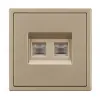 Розетка телефонная двойная софт-тач золотой песок Arlight SCT-MTL2-SFPL-GD (2хRJ-11, 4C) 054310(1) 054310(1) - 3