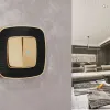 Комплект механизма 2-кл выключателя с самовозвратом с подсветкой 10000K OMEGA Шампань QUANT Ambrella Volt MO604060 (OP6040, VM129, G17B) MO604060 - 2