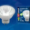 Лампа светодиодная (UL-00001702) Uniel GU4 3W 3000K прозрачная LED-MR11-3W/WW/GU4/220V GLZ21TR LED-MR11-3W/WW/GU4/220V GLZ21TR - 2