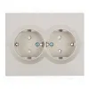 Розетка 2-местная с защитной шторкой (механизм) Stekker c/з 250В 16А Мия RST16-3114-08 пудровый жемчуг 50915 50915 - 1