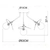 Потолочная люстра Arte Lamp Peacock A1369PL-7GY A1369PL-7GY - 3