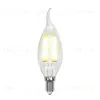 Лампа светодиодная филаментная (UL-00002199) Uniel E14 6W 3000K прозрачная LED-CW35-6W/WW/E14/CL GLA01TR LED-CW35-6W/WW/E14/CL GLA01TR картон - 1