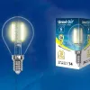 Лампа светодиодная филаментная (UL-00002199) Uniel E14 6W 3000K прозрачная LED-CW35-6W/WW/E14/CL GLA01TR LED-CW35-6W/WW/E14/CL GLA01TR картон - 2