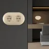 Круглая розетка двойная (двухпостовая) с/з и шторками Arte Milano SET08-2-40-1x2 shampan SET08-2-40-1x2 shampan - 2