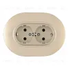 Круглая розетка двойная с/з и шторками Arte Milano SET08-double-40-2 shampan SET08-double-40-2 shampan - 1