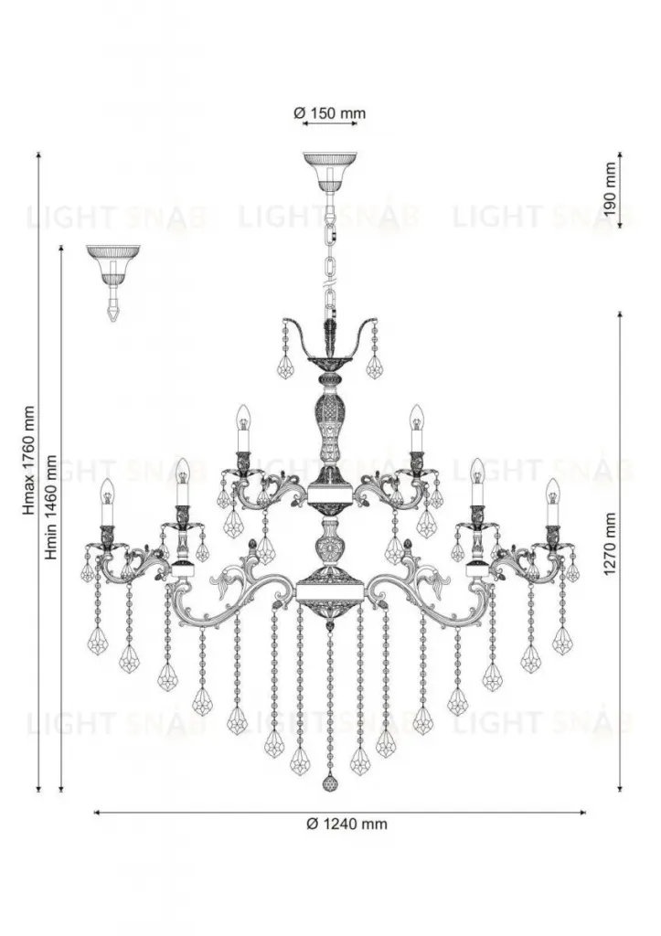 Подвесная люстра Lucia Tucci Barletta 122.16.8.6 Coffe Gold Barletta 122.16.8.6 Coffe Gold