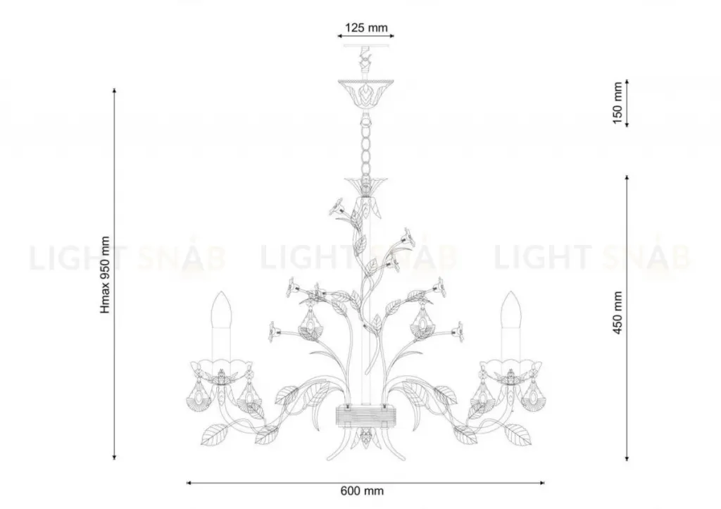Подвесная люстра Lucia Tucci Fiori Di Rose 1770.6 Fiori Di Rose 1770.6
