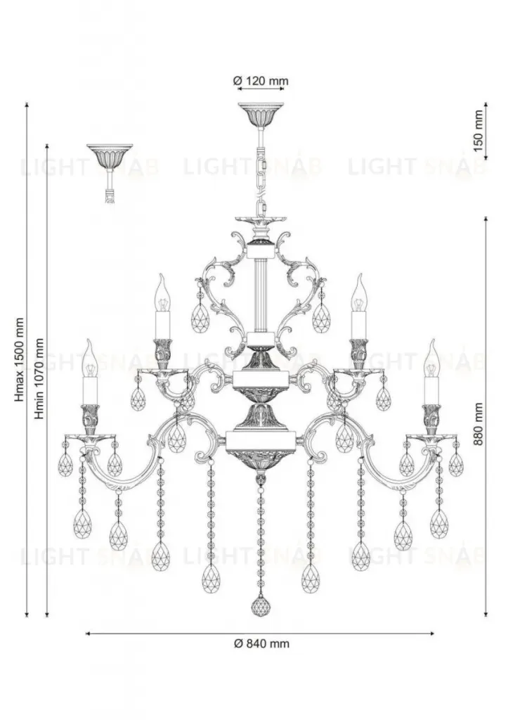 Подвесная люстра Lucia Tucci Barletta 1730.15 Cream White Barletta 1730.15 Cream White