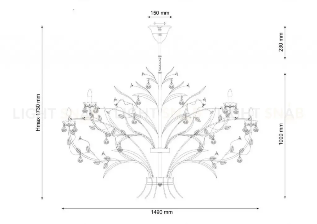 Подвесная люстра Lucia Tucci Fiori Di Rose 1770.24 Fiori Di Rose 1770.24