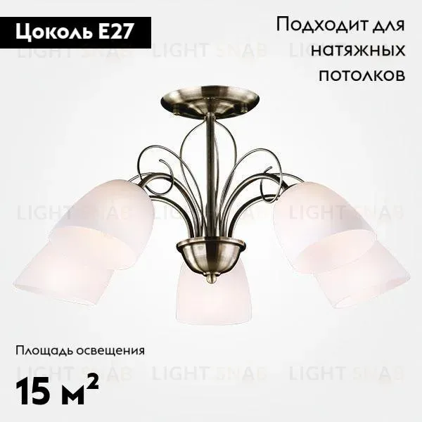 Потолочная люстра Eurosvet Стефани 30107/5 античная бронза 30107/5 античная бронза