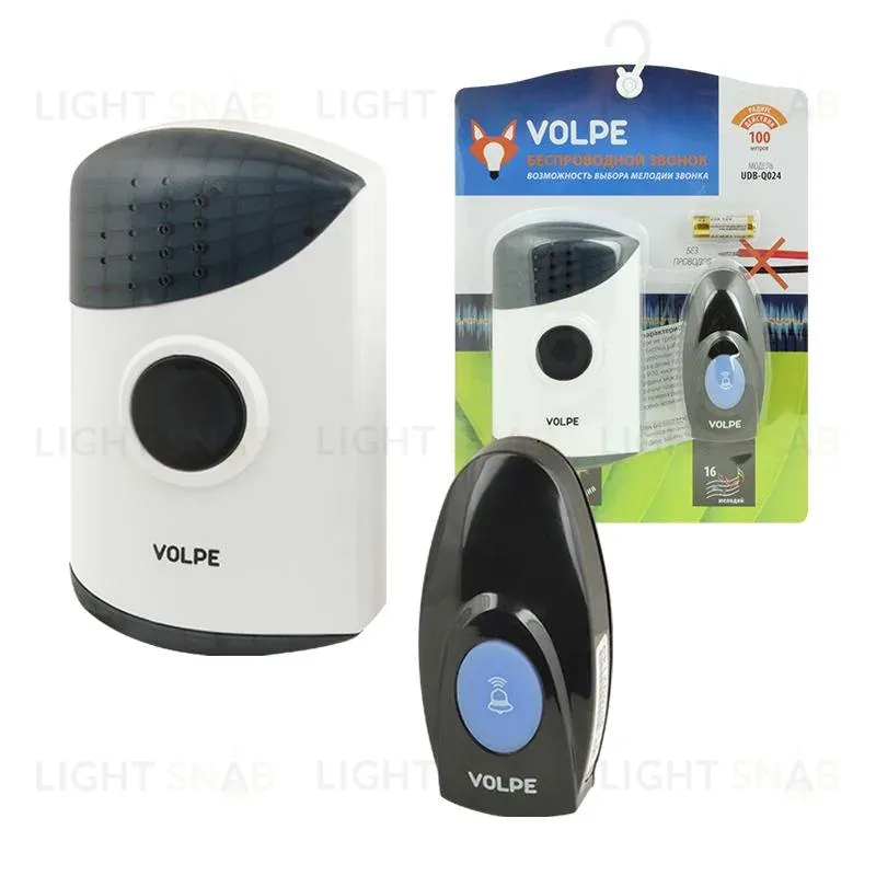 Звонок беспроводной (UL-00002400) Volpe UDB-Q024 W-R1T1-16S-100M-WH UDB-Q024 W-R1T1-16S-100M-WH