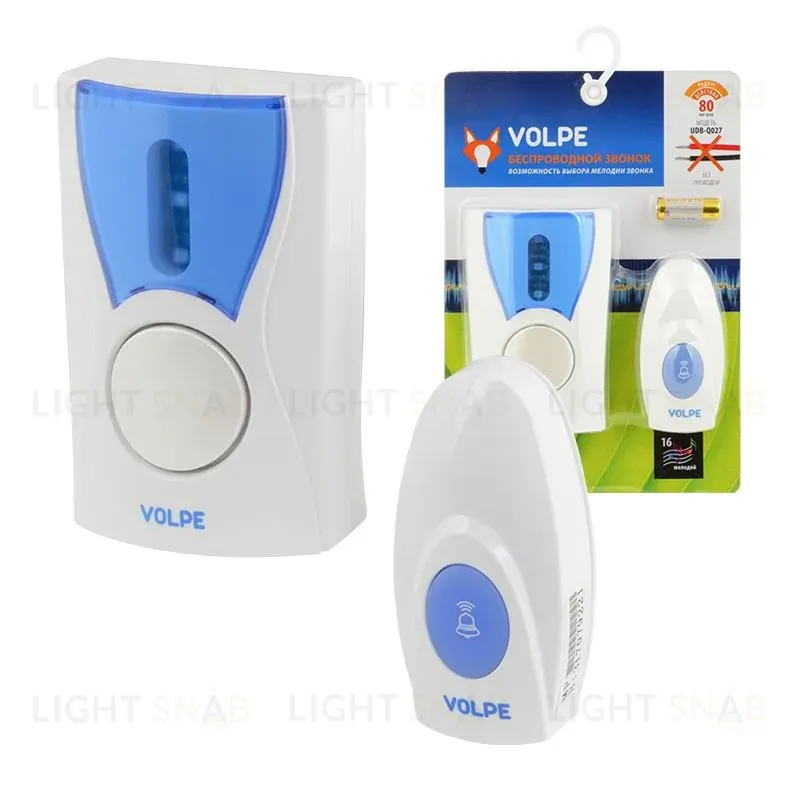 Звонок беспроводной (UL-00002403) Volpe UDB-Q027 W-R1T1-16S-80M-WH UDB-Q027 W-R1T1-16S-80M-WH