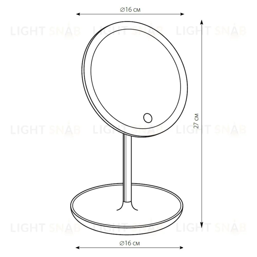 Зеркало с подсветкой (UL-00002758) Uniel TLD-590 White/LED/80Lm/6000K/Dimmer TLD-590 White/LED/80Lm/6000K/Dimmer