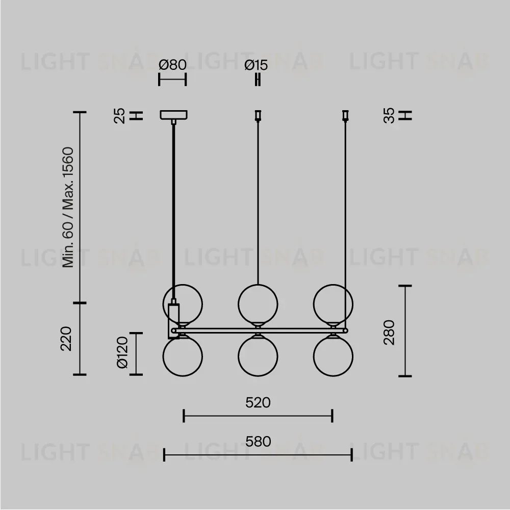 Подвесная люстра Maytoni Ring MOD013PL-06B MOD013PL-06B
