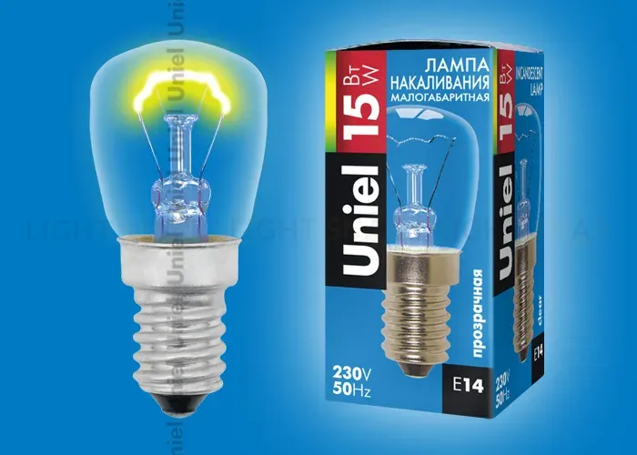 Лампа накаливания (01854) Uniel E14 15W прозрачная IL-F25-CL-15/E14 IL-F25-CL-15/E14 картон