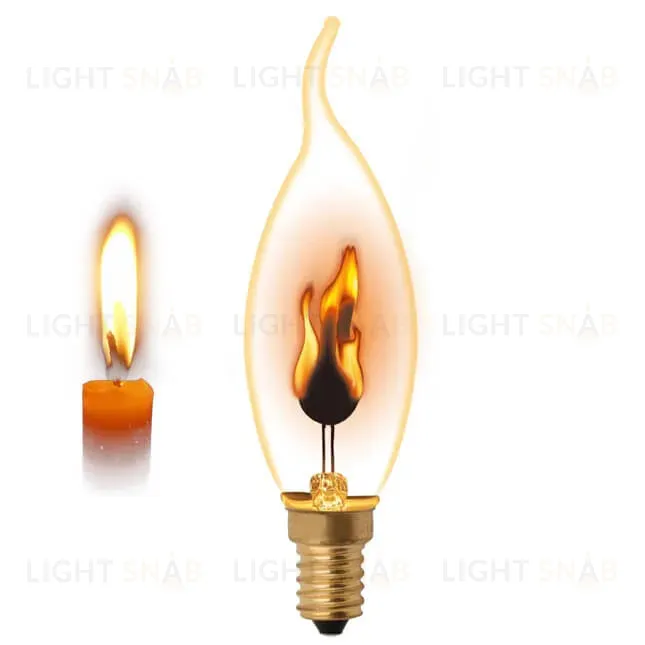 Лампа декоративная (UL-00002982) Uniel E14 3W золотистая IL-N-CW35-3/RED-FLAME/E14/CL IL-N-CW35-3/RED-FLAME/E14/CL