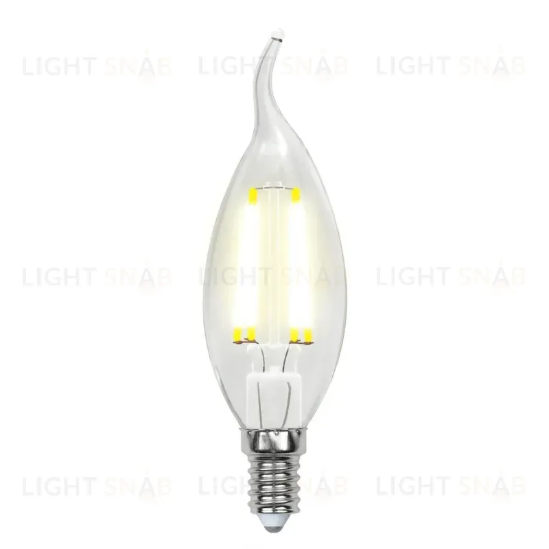 Лампа светодиодная филаментная (UL-00002229) Uniel E14 6W 4000K прозрачная LED-CW35-6W/NW/E14/CL GLA01TR LED-CW35-6W/NW/E14/CL GLA01TR картон