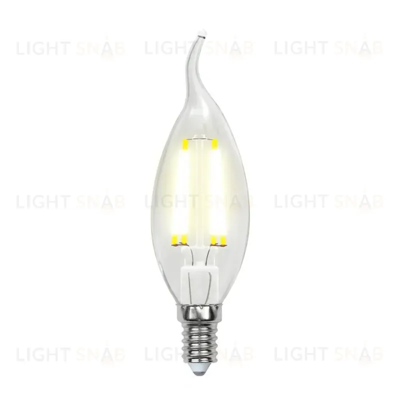 Лампа светодиодная филаментная (UL-00001374) Uniel E14 6W 4000K прозрачная LED-CW35-6W/NW/E14/CL PLS02WH LED-CW35-6W/NW/E14/CL PLS02WH картон