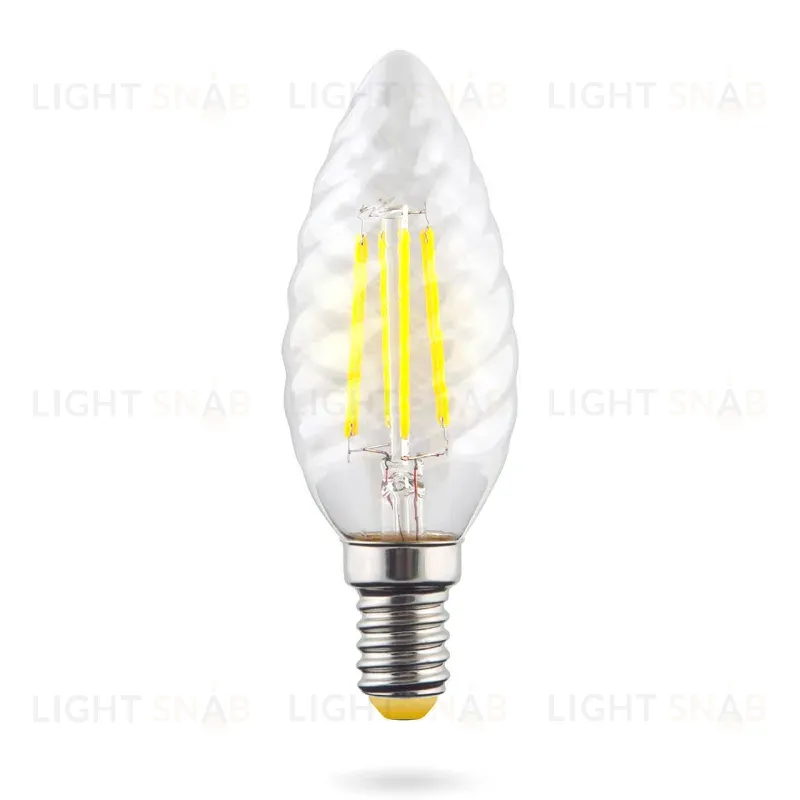 Лампа светодиодная Voltega E14 6W 4000К свеча прозрачная VG10-CC1E14cold6W-F 7028 7028